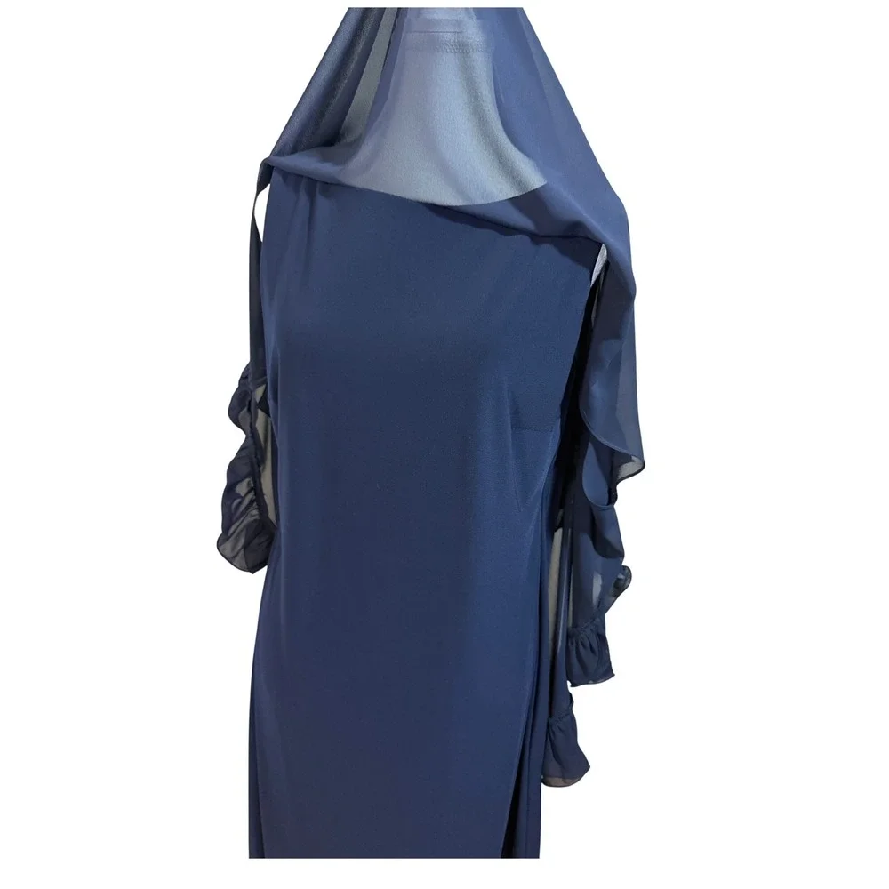 Joseph Ribkoff Cocktail Dress Womens 14 Navy‎ Blue Asymmetrical Ruffle 171246